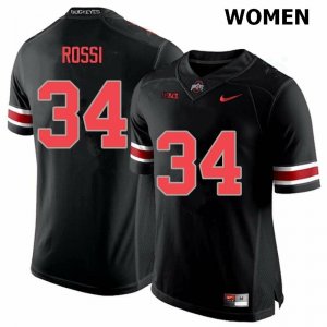 Women's Ohio State Buckeyes #34 Mitch Rossi Blackout Nike NCAA College Football Jersey New Arrival YKK0144EO